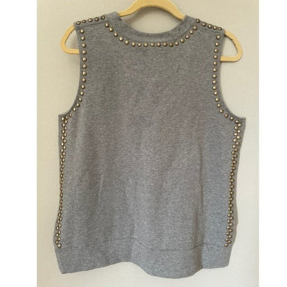 Norma Kamali Stoned Terry Sleeveless Sweatshirt Gray - Picture 4 of 4